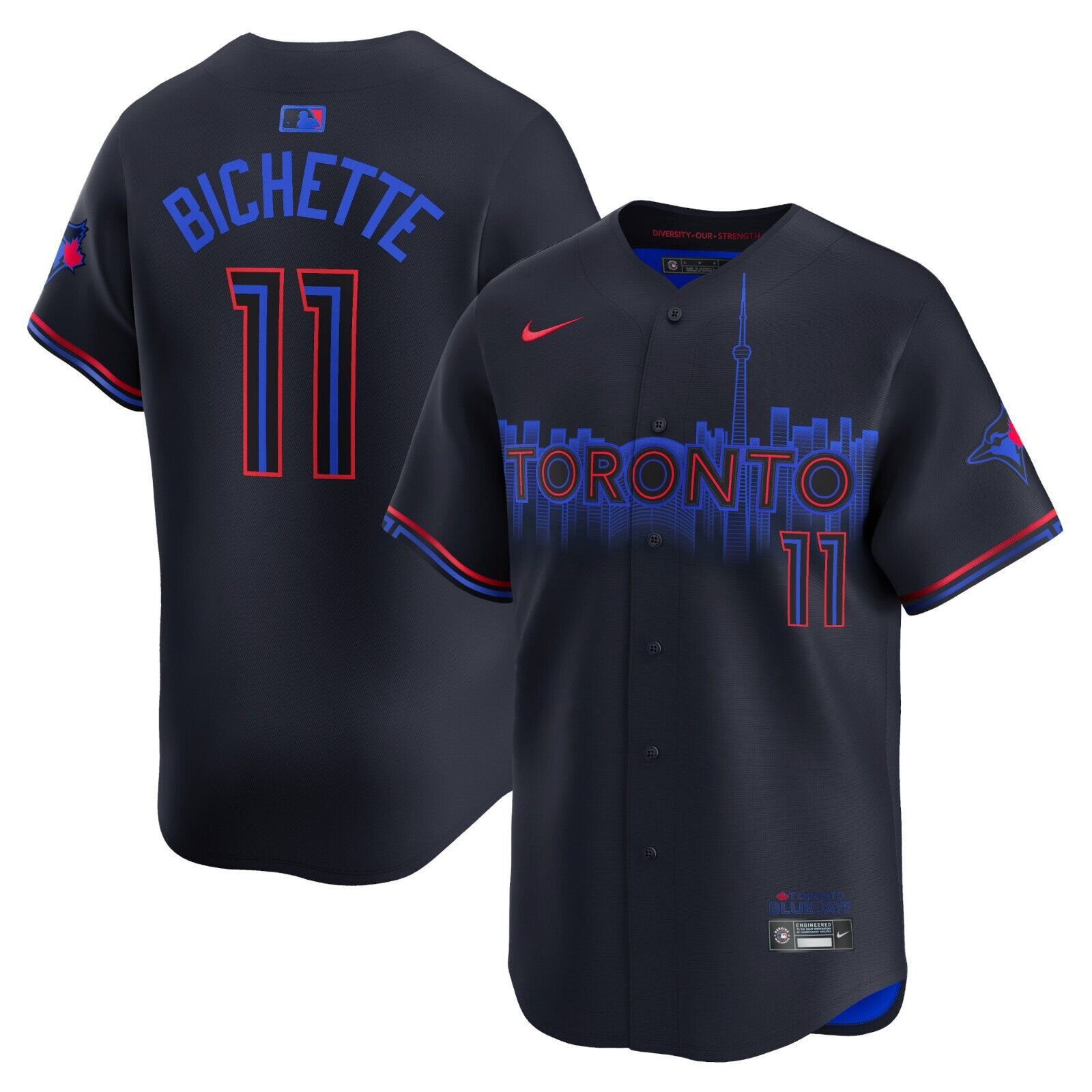 2024 Men Toronto Blue Jays #11 Bichette City Connect Nike Dri-FIT MLB Limited black Jersey